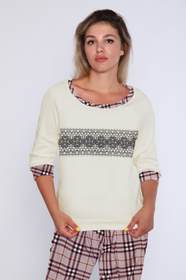 Женский домашний костюм с брюками 66 розовый